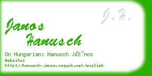 janos hanusch business card